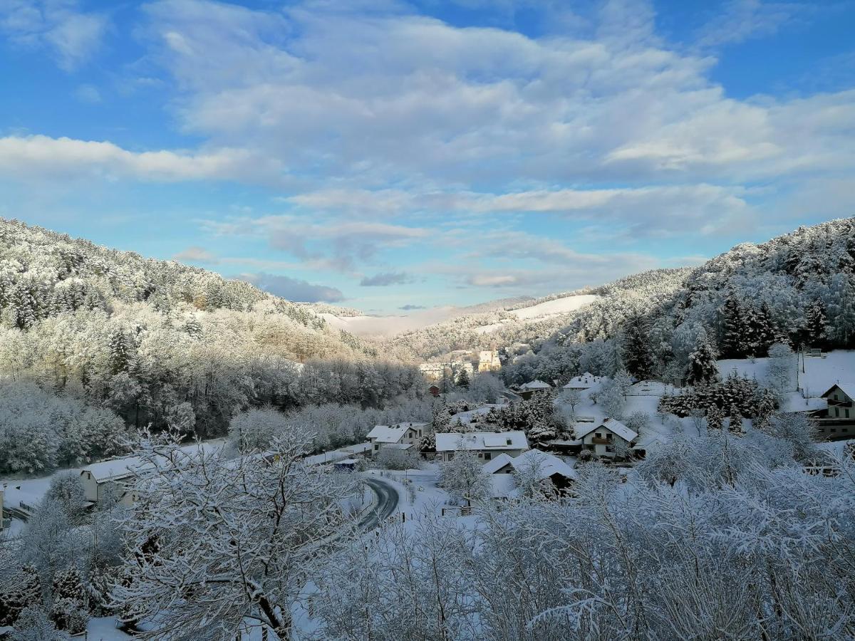 Das Paradieschen Edlitz - Stilvolles Blockhaus Mit Kamin Kültér fotó